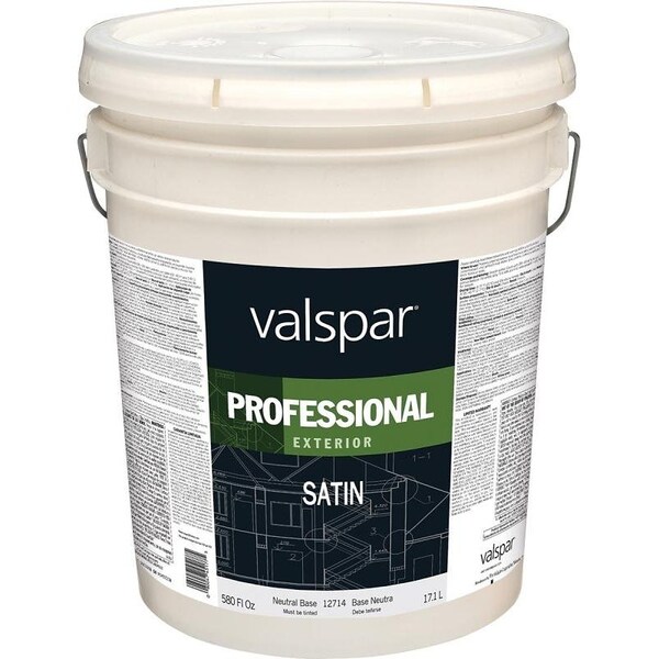 Valspar Professional 04500008 Exterior Paint, Satin, 5 gal 12714 Zoro